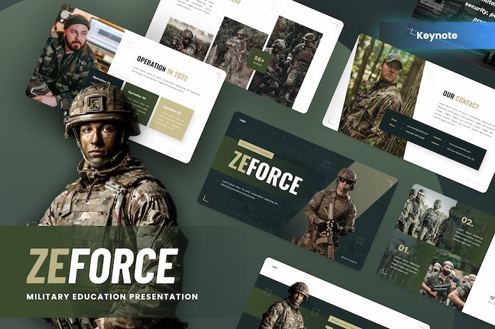 军事教育特种部队介绍展示单兵作战武器装备展示keynote模板 - 顶尖PPT