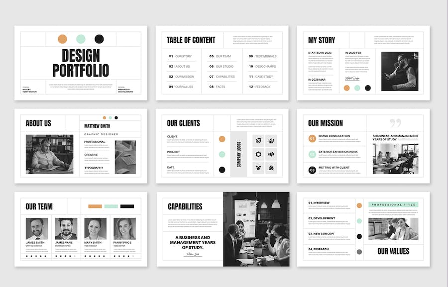 作品集设计展示方案PPT模板 - 顶尖PPT