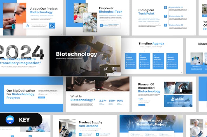 生物技术科研成果应用讲解Keynote模板 - 顶尖PPT