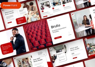 红色商务风格PowerPoint模板 - 顶尖PPT