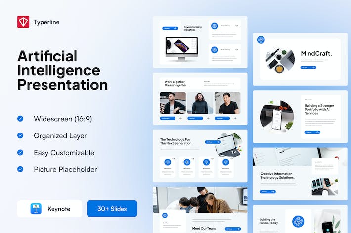 心智人工智能技术讲述方案展示Keynote模板 - 顶尖PPT