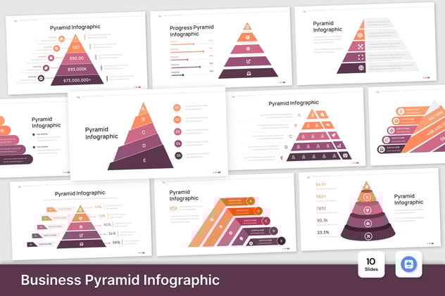 商业金字塔信息图形keynote模板 - 顶尖PPT