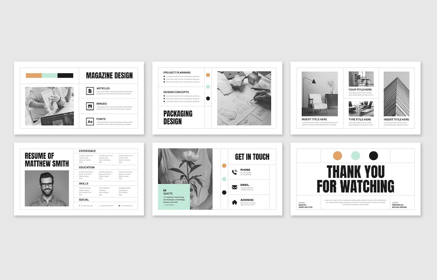 作品集设计展示方案PPT模板 - 顶尖PPT