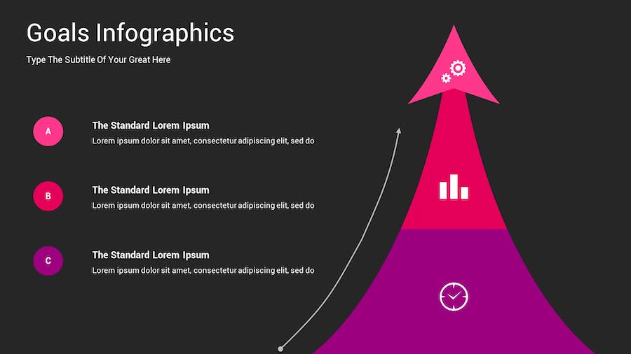 目标信息图表深色主题Keynote模板 - 顶尖PPT