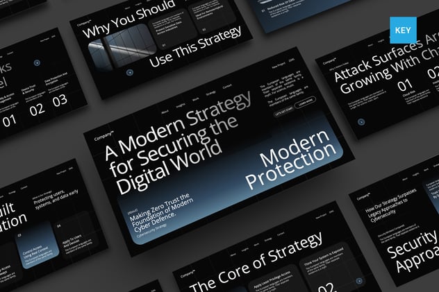 网络安全防护技术方案信息安全防御Keynote模板 - 顶尖PPT