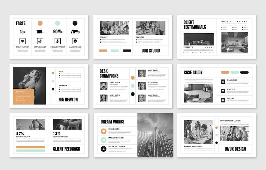 作品集设计展示方案PPT模板 - 顶尖PPT