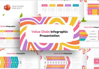 彩色链接关系图形PPT模板 - 顶尖PPT