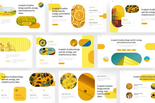 黄色系简约文艺风格PPT动画模板 - 顶尖PPT