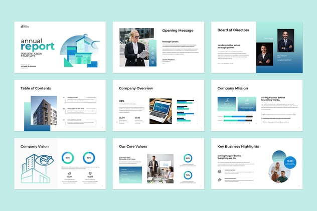 年度报告财务分析经营总结Keynote模板 - 顶尖PPT