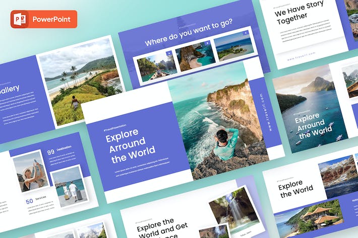 旅游度假景点推介宣传PPT模板 - 顶尖PPT