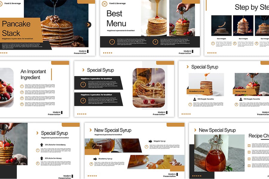 创意作品集项目展示堆叠Keynote模板 - 顶尖PPT