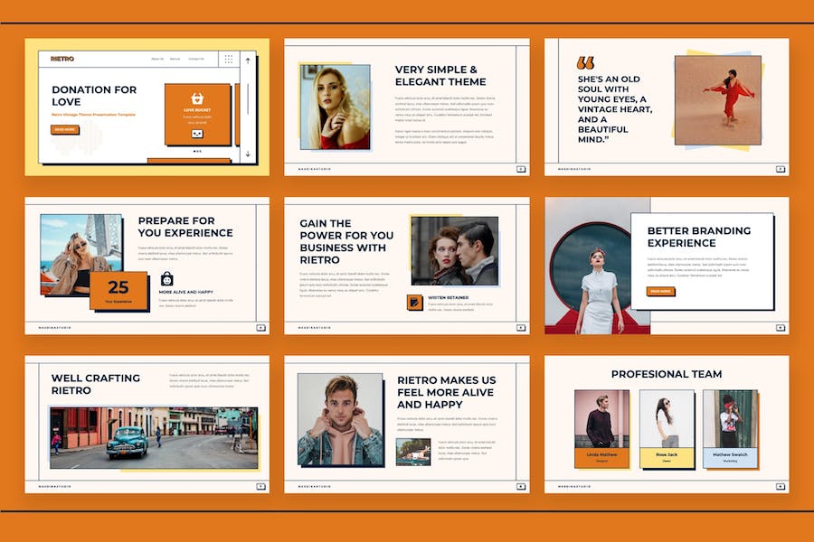 复古风格品牌推广怀旧主题活动策划keynote模板 - 顶尖PPT