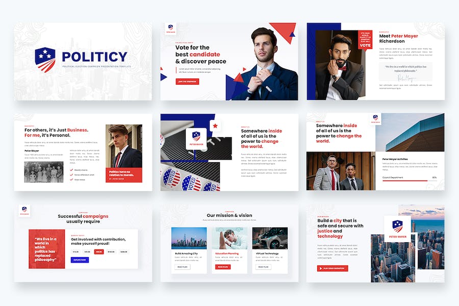 欧美政治选举主题keynote模板 - 顶尖PPT