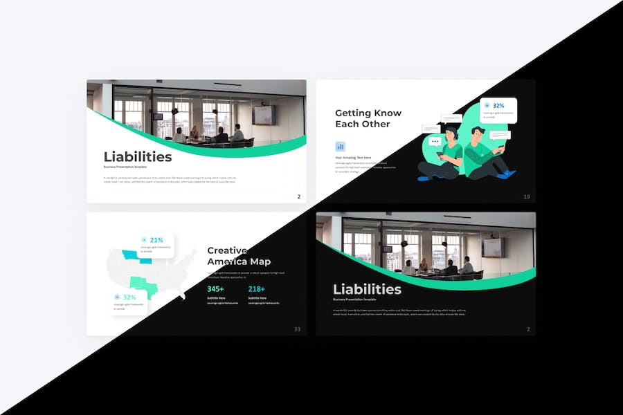 财务报告资产管理负债业务分析银行理财主题keynote模板 - 顶尖PPT