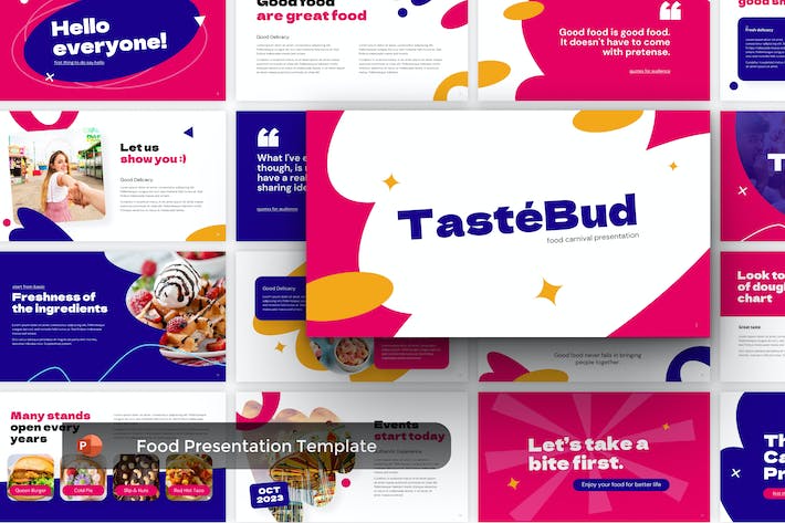 美食餐饮嘉年华活动PPT模板 - 顶尖PPT