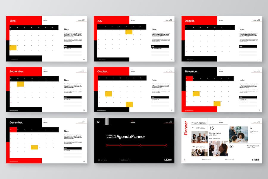 商业策划计划书工作排期规划日历农历PPT模板 - 顶尖PPT