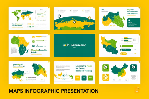 地图信息图形PPT模板 - 顶尖PPT