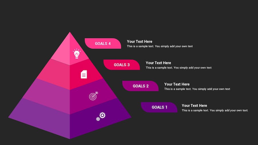 目标信息图表深色主题Keynote模板 - 顶尖PPT
