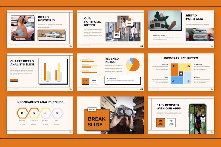 复古风格品牌推广怀旧主题活动策划keynote模板 - 顶尖PPT