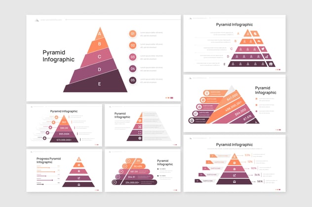 商业金字塔信息图形keynote模板 - 顶尖PPT