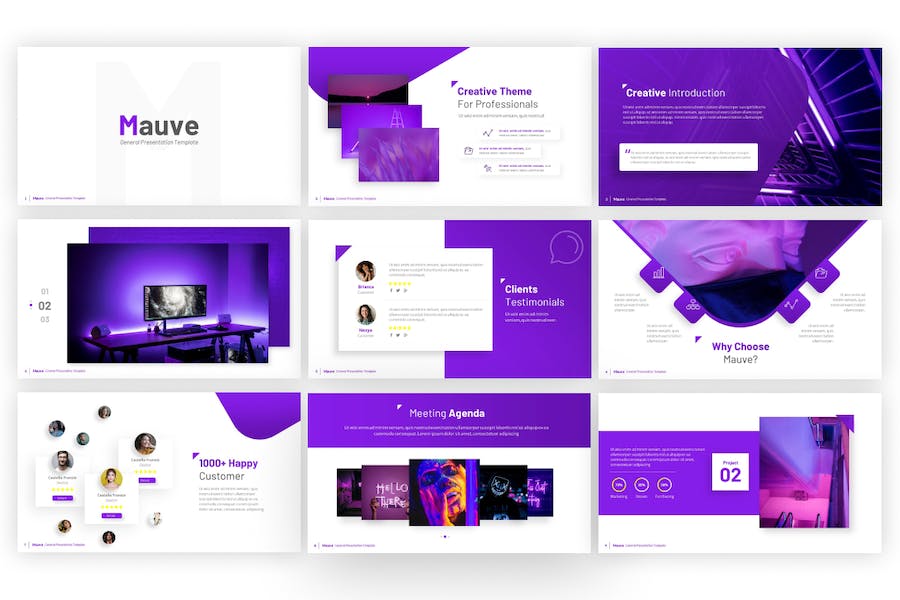 紫色企业介绍商业计划企业合作多用途创意PPT模板 - 顶尖PPT