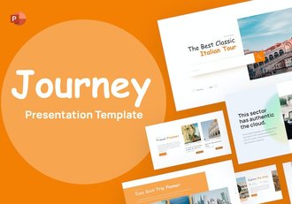 创意橙色旅游度假景点介绍展示PPT模板 - 顶尖PPT