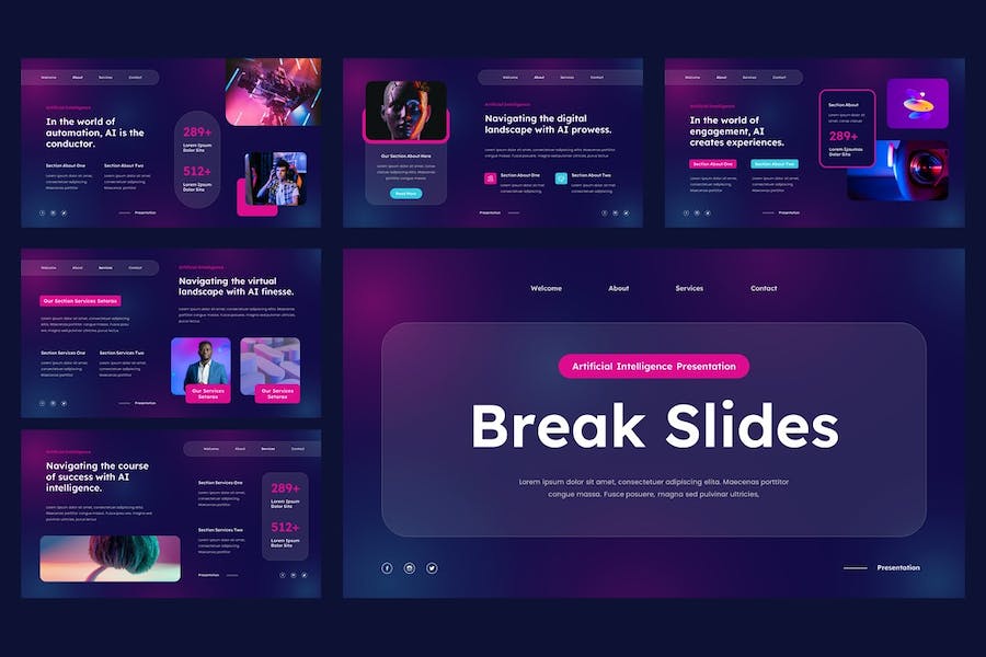 人工智能AI技术应用Keynote模板 - 顶尖PPT