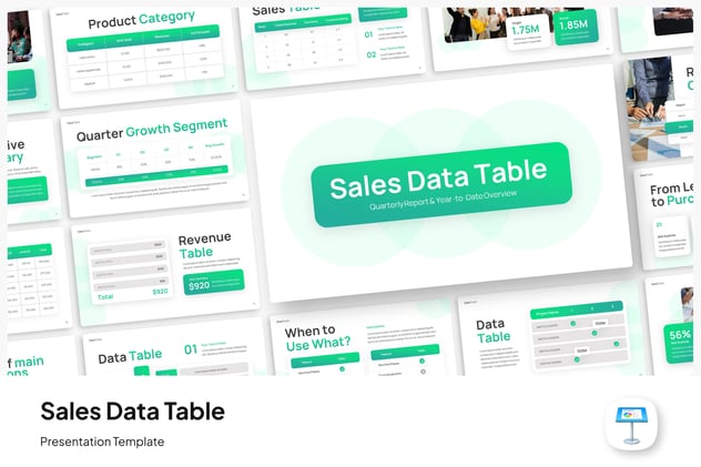 销售数据表格统计分析Keynote模板 - 顶尖PPT