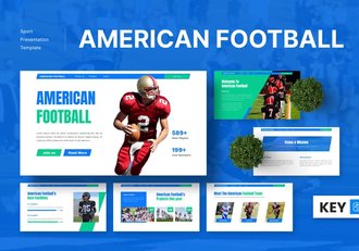 美式足球体育主题keynote模板 - 顶尖PPT