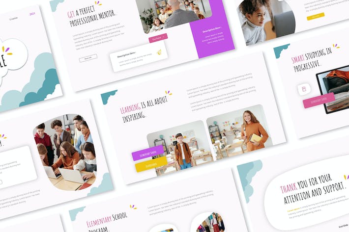 儿童涂鸦讲述展示教学Keynote模板 - 顶尖PPT