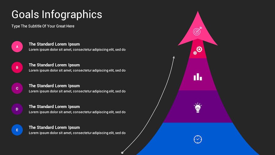 目标信息图表深色主题Keynote模板 - 顶尖PPT