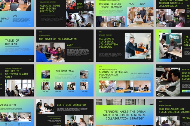 梯度协作策略商务商业PPT模板 - 顶尖PPT