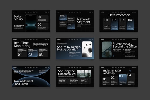 网络安全防护技术方案信息安全防御Keynote模板 - 顶尖PPT