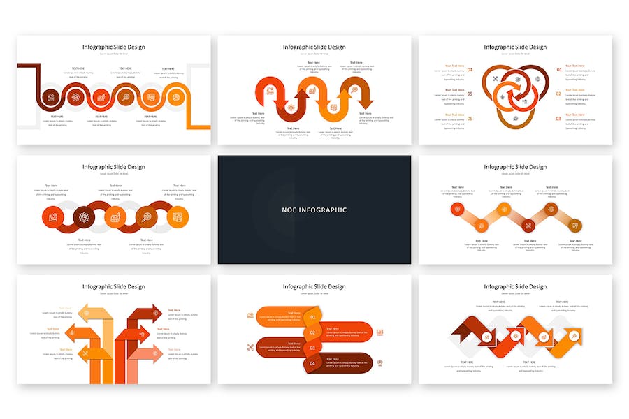 箭头指向圆形商务信息图表PPT模板 - 顶尖PPT