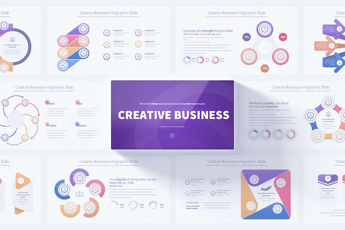 创意商业要点信息展示图形PPT模板 - 顶尖PPT