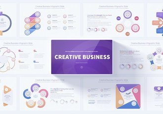 创意商业要点信息展示图形PPT模板 - 顶尖PPT