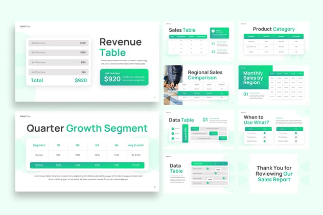 销售数据表格统计分析Keynote模板 - 顶尖PPT