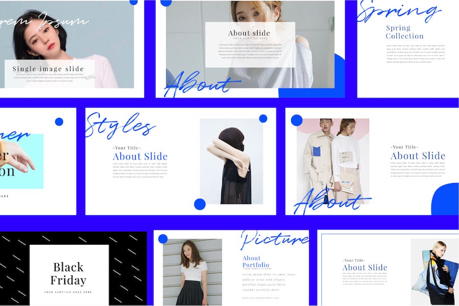 时尚杂志画册摄影作品展示Keynote模板 - 顶尖PPT