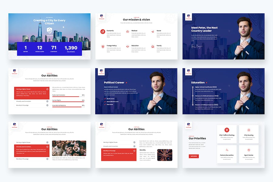 欧美政治选举主题keynote模板 - 顶尖PPT