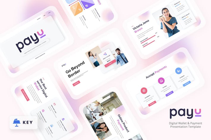 数字钱包产品介绍支付流程演示keynote模板 - 顶尖PPT