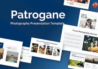 蓝色极简主义摄影图片展示通用PPT模板 - 顶尖PPT