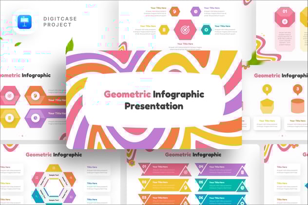 几何逻辑关系信息图形keynote模板 - 顶尖PPT