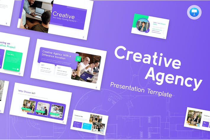 创意机构团队介绍项目合作keynote模板 - 顶尖PPT