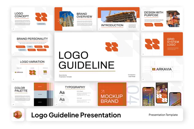 极简标志品牌指南PPT模板 - 顶尖PPT