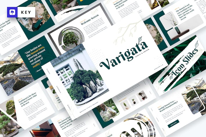 盆景展示园林介绍园艺分享keynote模板 - 顶尖PPT