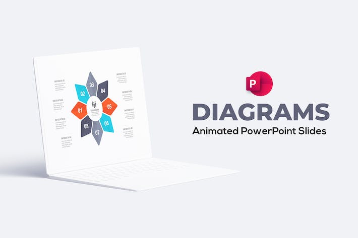 圆形风车状图表动画信息图表PPT模板 - 顶尖PPT