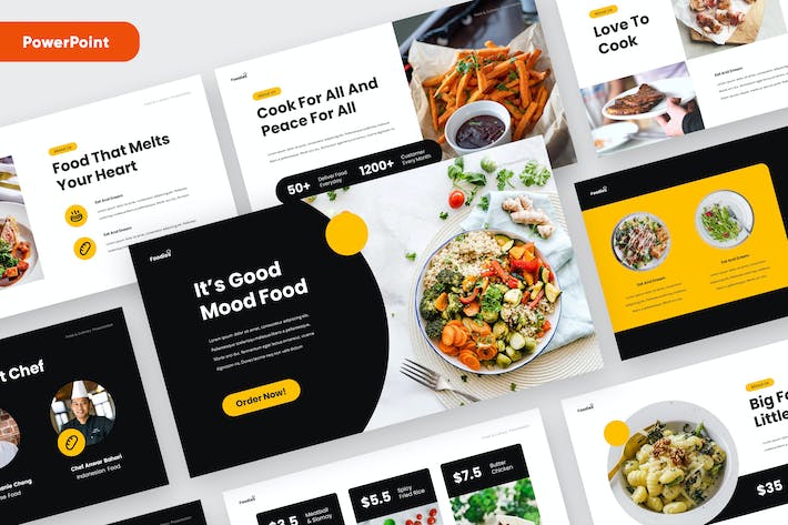 美食餐饮品牌宣传推介营销PPT模板 - 顶尖PPT