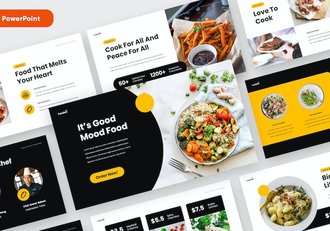 美食餐饮品牌宣传推介营销PPT模板 - 顶尖PPT