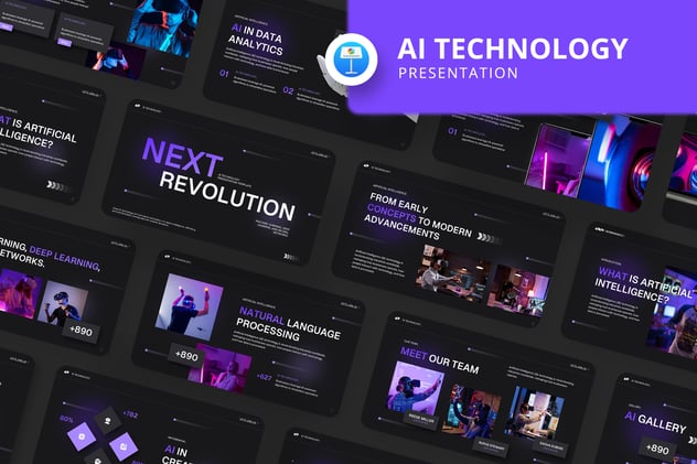 AI技术人工智能设备keynote模板 - 顶尖PPT