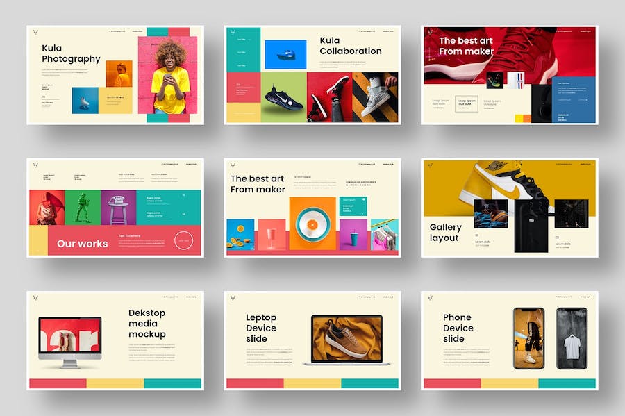 彩色时尚流行商务风格PPT模板 - 顶尖PPT